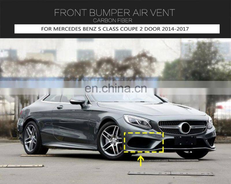 C217 Carbon Fiber Front Bumper Air Vents for Mercedes Benz S500 S550 Sport Coupe 14-18
