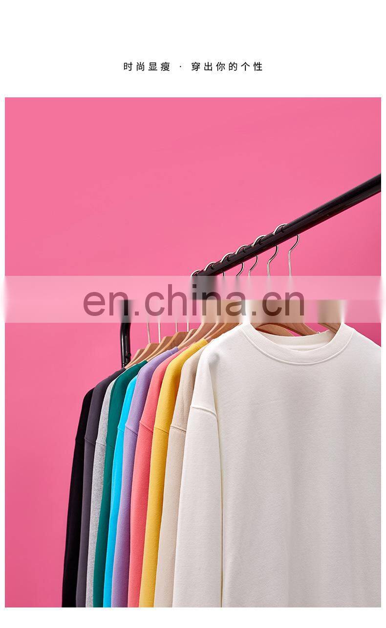 2021 autumn and winter new warm Korean round neck solid color fashion trend loose ladies pullover sweater