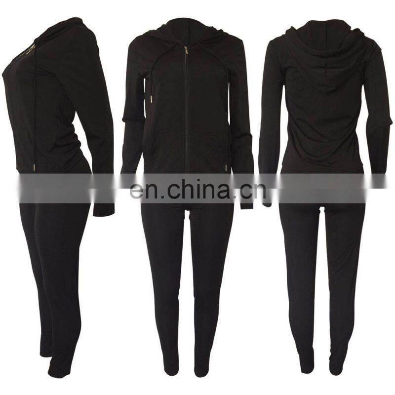 custom brand Women Jogger 2 Piece Pants Set Sweatsuit For Women 2021 Jogging Suit Tracksuit top+pants zipper coat