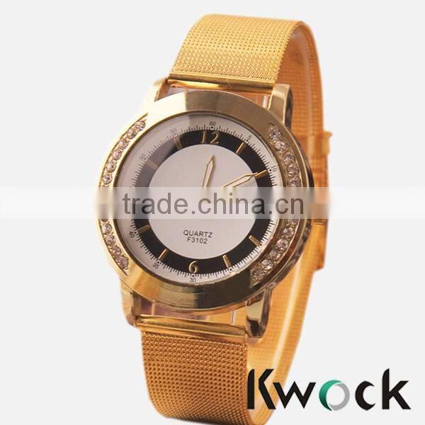 Gold design watch love watches for wife factory direct sale for 2016