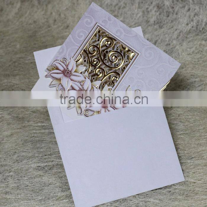 Best Quality 2016 Blank Embossed Wedding Invitations