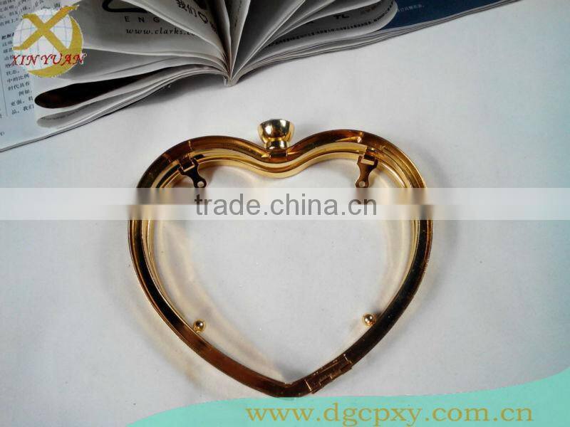5.1 inch heart shape clutch frame for bags purses clasp
