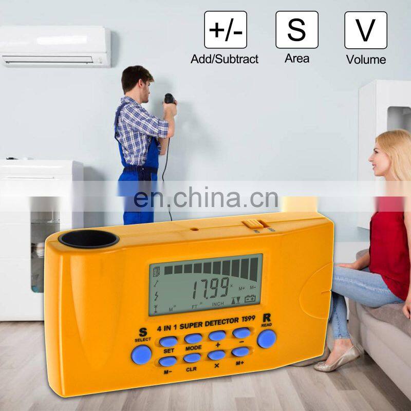 All-sun TS99 Ultrasonic Range finder Distance Detector Household Detector Stud/Metal/AC Voltage/Distance Laser detector 4in1
