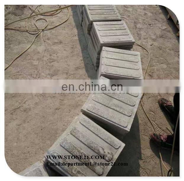 Pink granite tactile stone, granite stepping stone