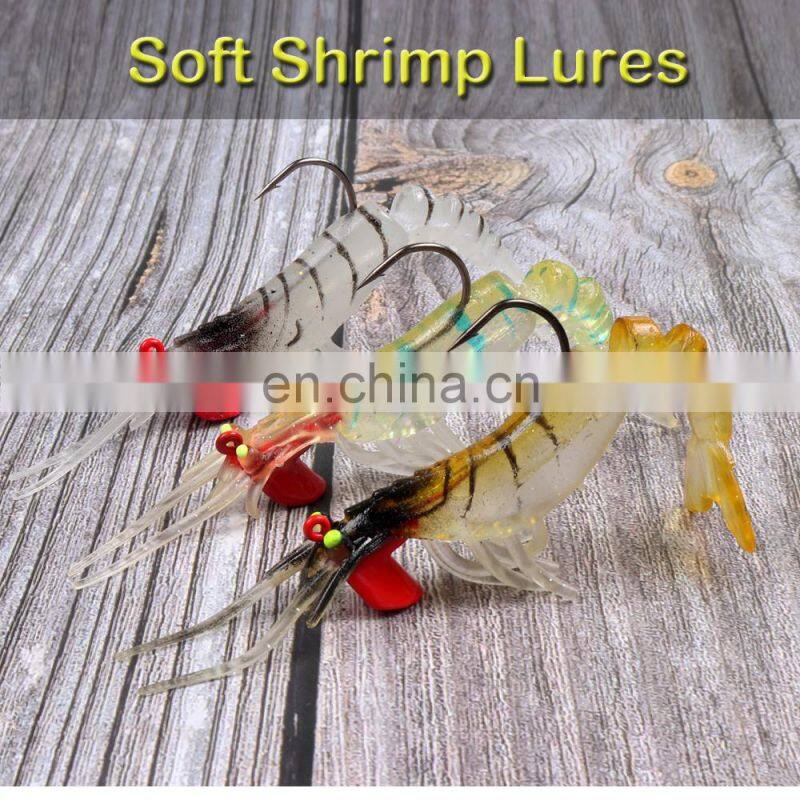 JOHNCOO Wholesale In Stock 9cm 10g Soft Lure Soft Baits Lead Hook Shrimp Soft Fishing Lures