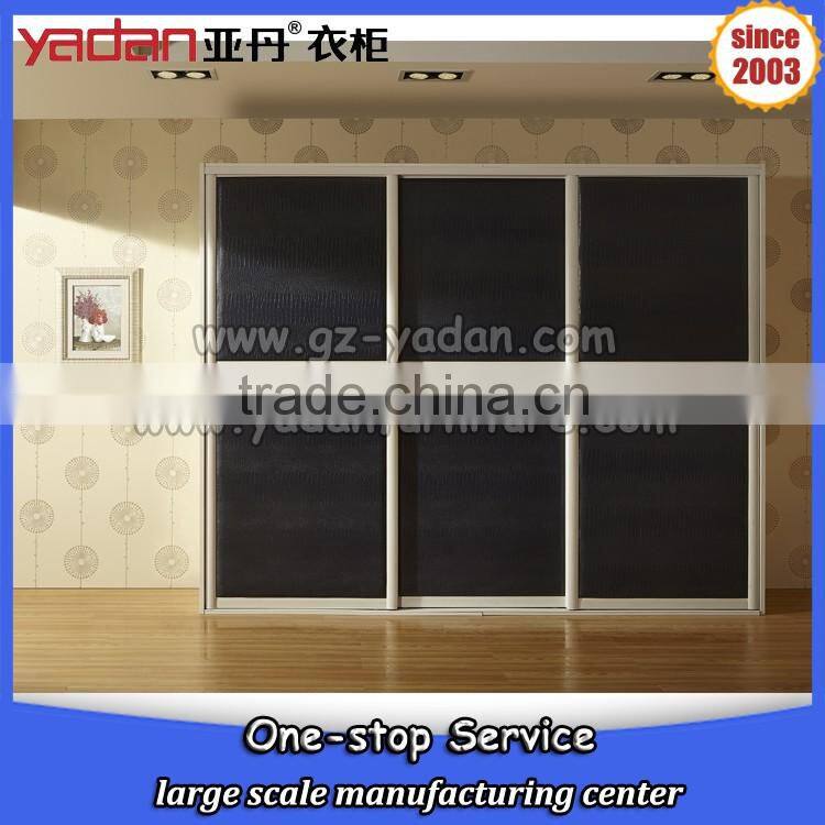 Customized gross decorated sliding door wardrobe closet bedroom furniture set