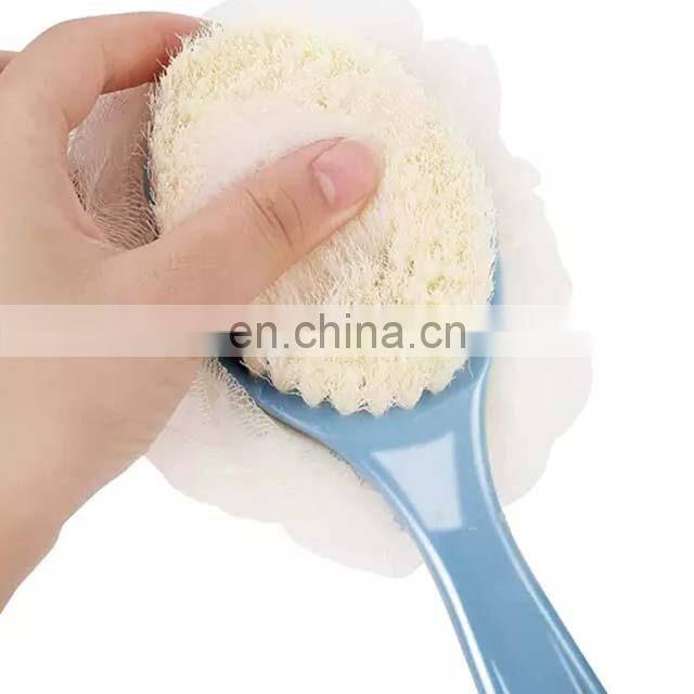 Custom 2-in-1 Soft Bristle Back Shower Long Handle Bath Brushes And Sponges
