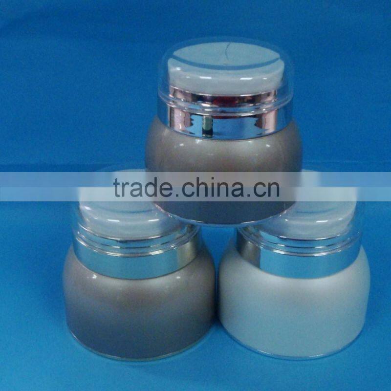 Good-looking cosmetic acrylic jar container with hand lid / luxury empty double layer jar container for personal care cream jar