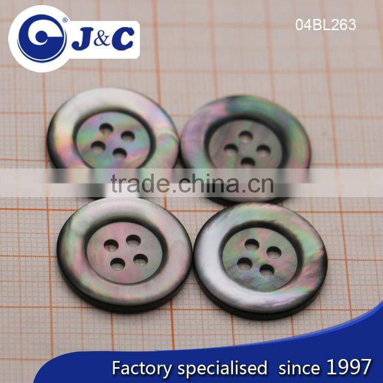 blacklip shell buttons, mop sea shell buttons, flat 4 holes round shirt button