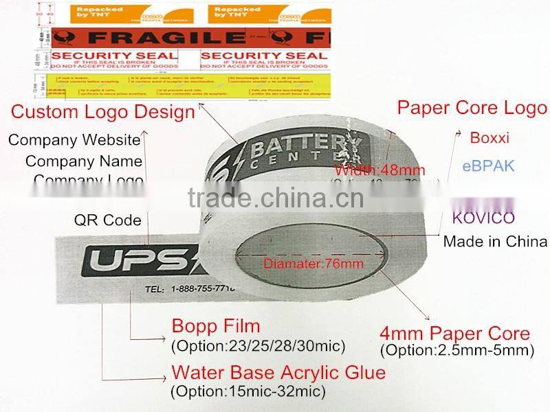 Hot Sell Customized Bopp Acrylic Glue Printed Packing Tape