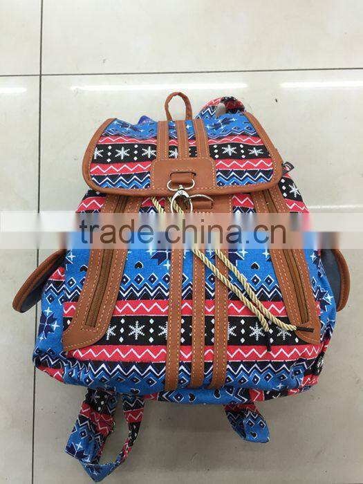 Flower image printed China school bag backpacks