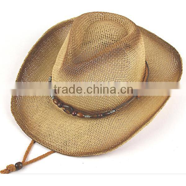 2015 Unisex Top quality mexican sombreros bulk straw cowboy hats mens Straw Beach Hat for sale