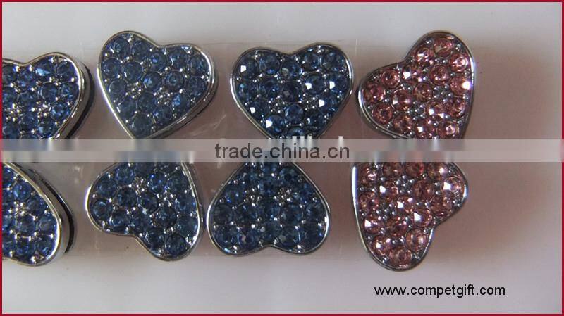 Factory Direct Supply of Encrusted with Diamonds 10MM Wear Jewelry Slider Heart Charms