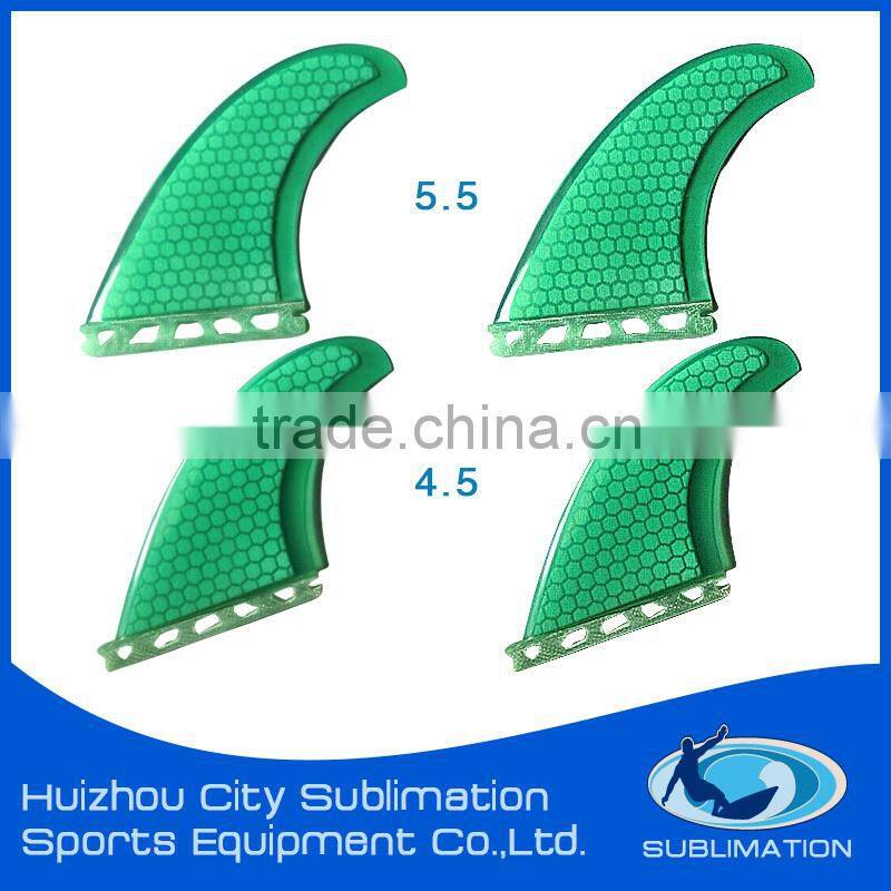 Easy Maneuverable Fcs/Future Quads Fin, Durable Epoxy Resin Fiberglass Honeycomb, Half Carbon Side Fin, Wooden Rear Fin