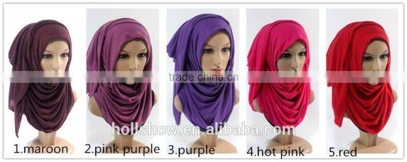 Cheap Fashion Women Muslim Dubai Hijab Shawl Solid Color Infinity Jersey Turkey Scarf