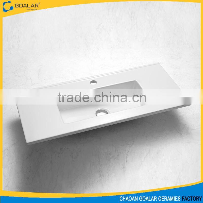 Made in China elegant white rectangular ceramic wash basin
