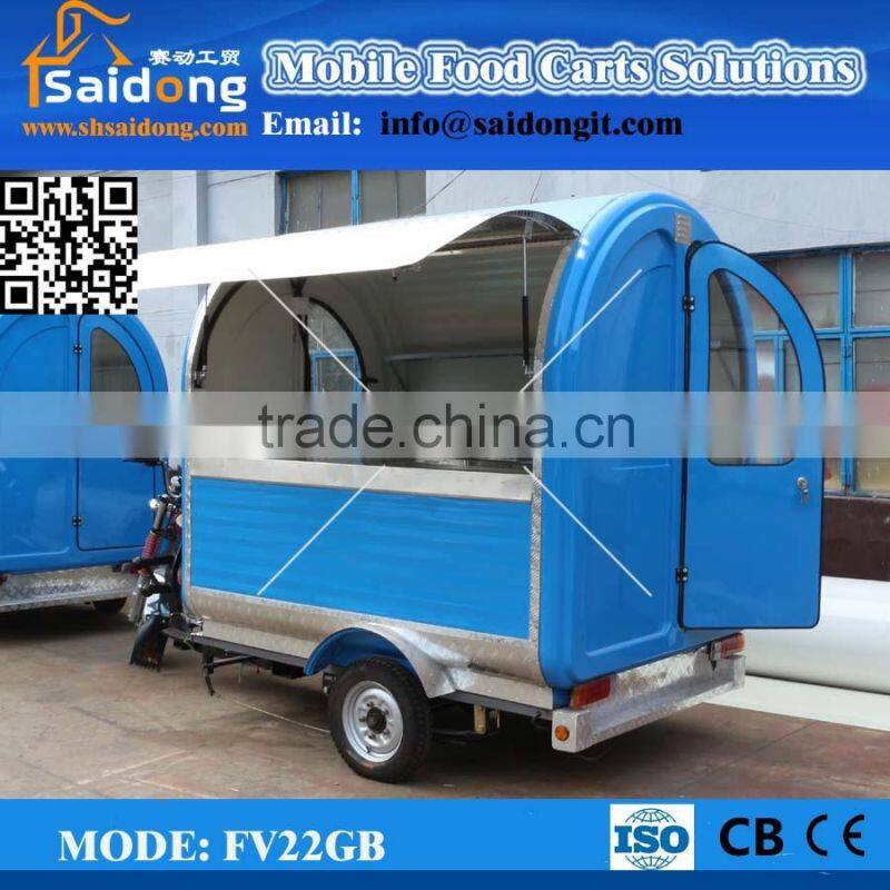 Multi-function motorcycle Popular mini food truck/fast food cart/hot dog vending cart