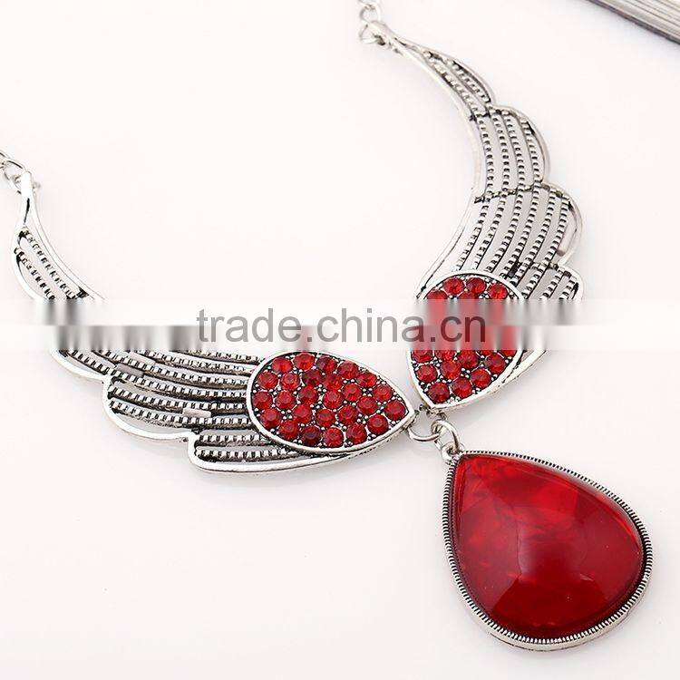 New Fashion Sweetly Angel Wings Water Droplets Gem Diamond Jewelry Set