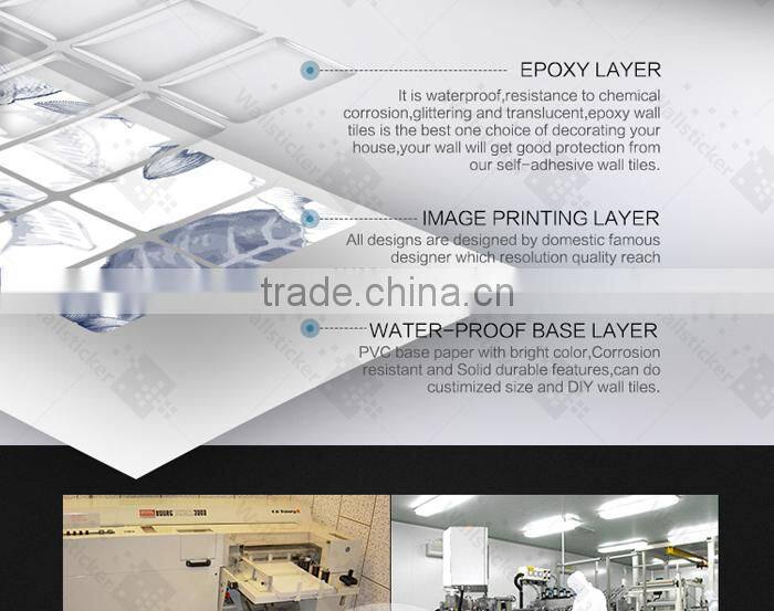 Hot sale offest printing process eco-friendly kitchen tile sticker