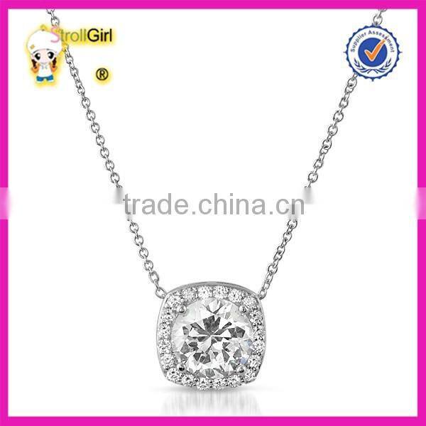 Top silver seahorse metal pendant necklace jewelry with CZ stone