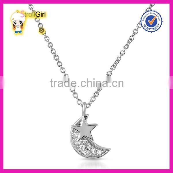 Top silver seahorse metal pendant necklace jewelry with CZ stone