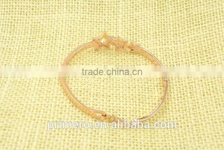 Hot Selling Pentagram Charms Bangles Crystal Star Saudi Gold Jewelry Bracelets