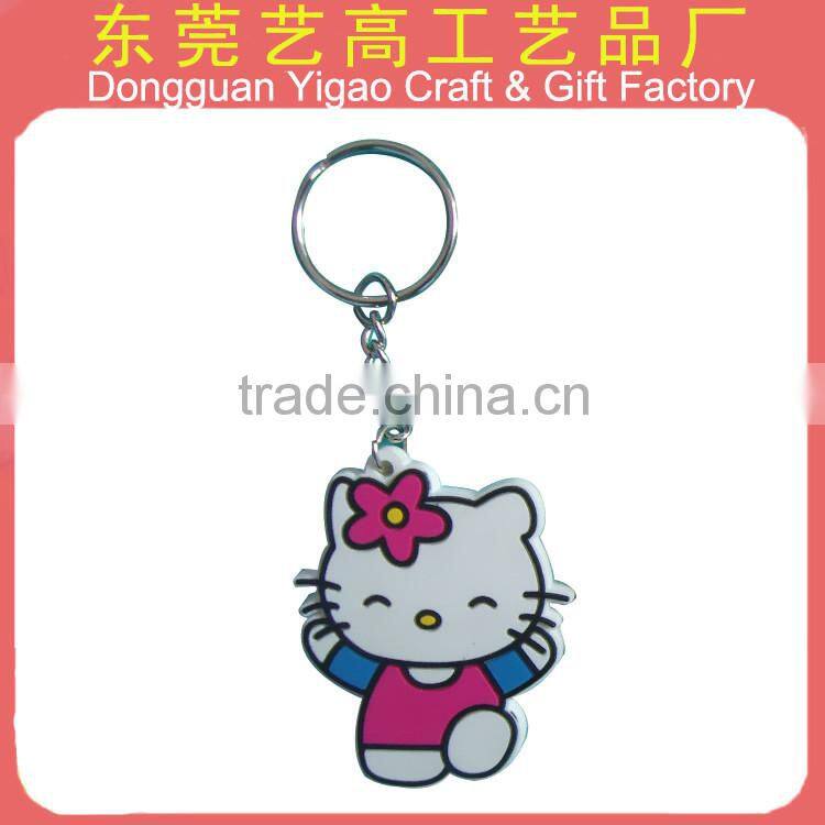 Eco-friendly custom logo 3d pvc animal keyring, soft animal key chain