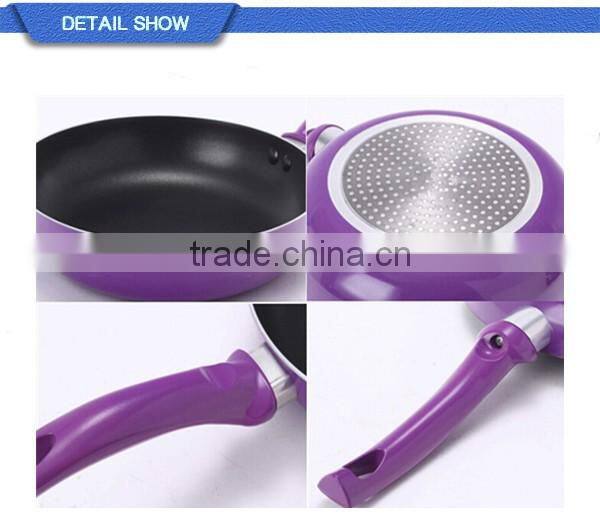 purple nonstick ceramic pressed/forged deep fry pan induction cooker used factory price