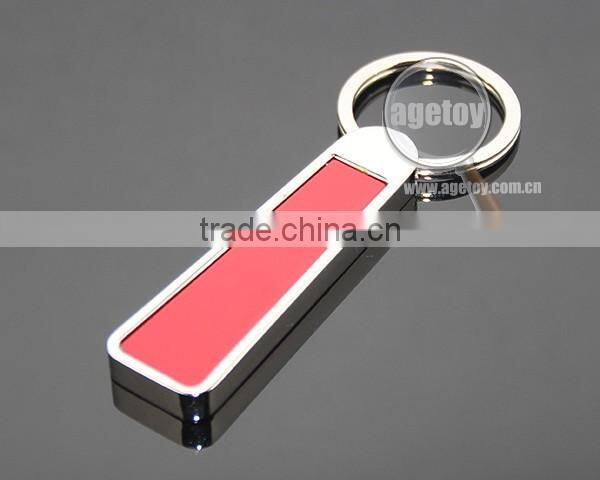 Promotional Trapezoid Stainless Steel Keyring Zinc Alloy Silver Plated Highly Polished Metal Blank Key Ring