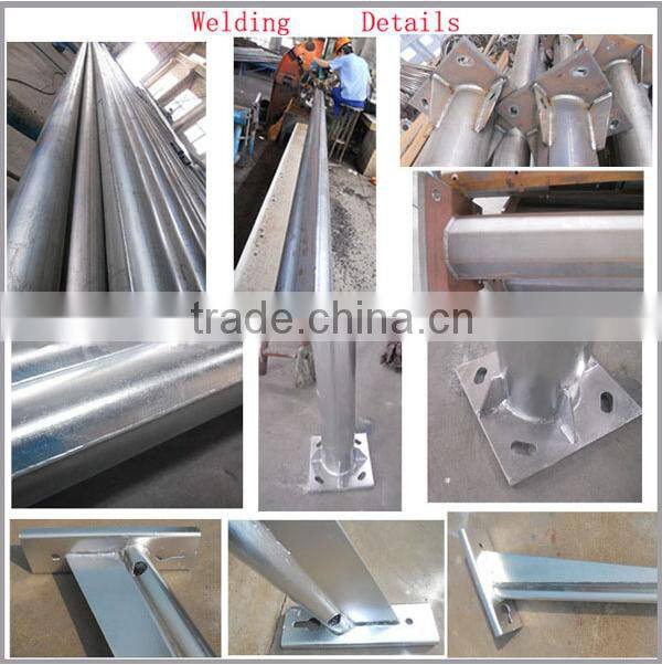 Galvanized road steel sign pole