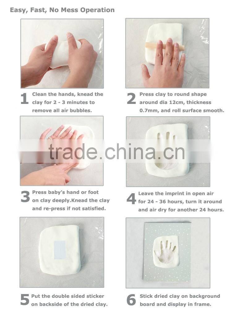 High quality baby hand imprint with wall wood frame moulding sculpture