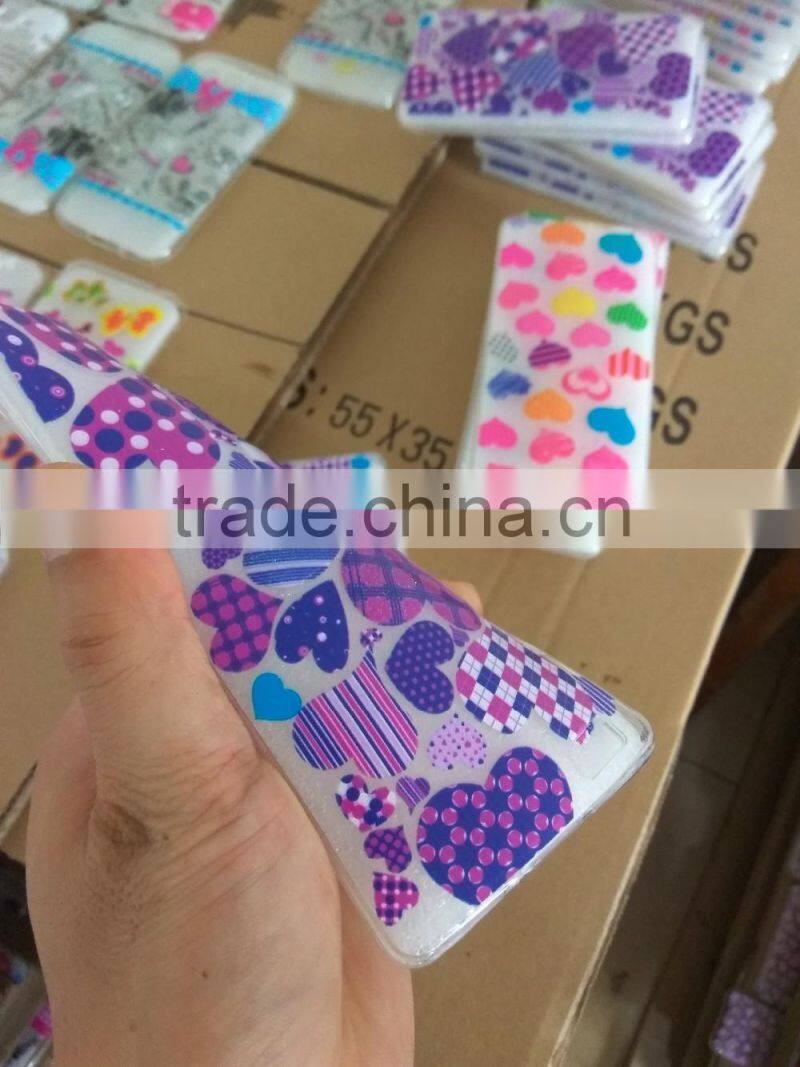 Printed Drop Of Glue 3D Clear Soft Silicon TPU Gel Phone Case Cover for Alcatel