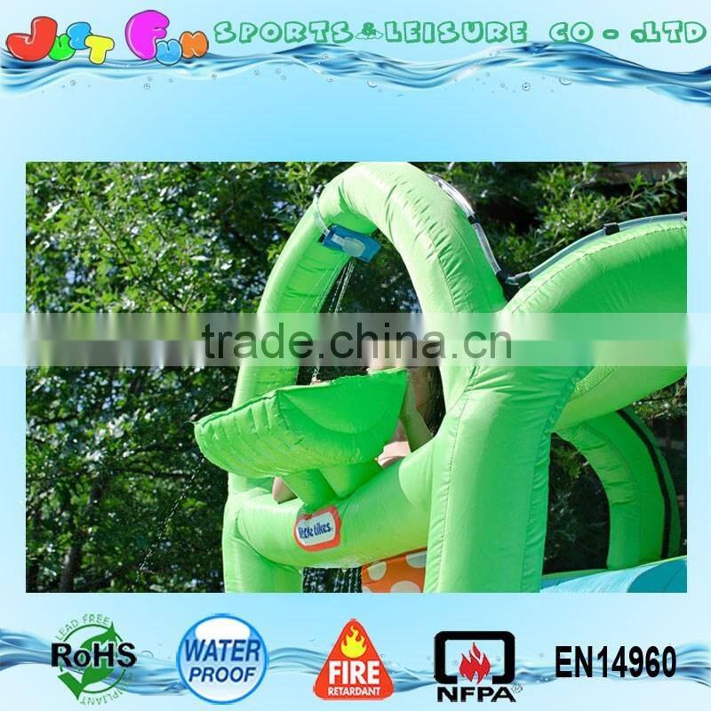 two lines commercial grade inflatable water slide with climbing wall