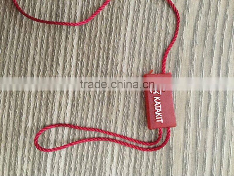 Custom elastic string tags,yellow common clothing plastic string