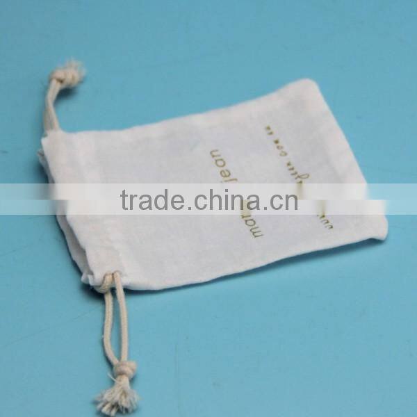 Logo printed cotton jewelry pouch canvas gift bags IN HIGH QUALITY
