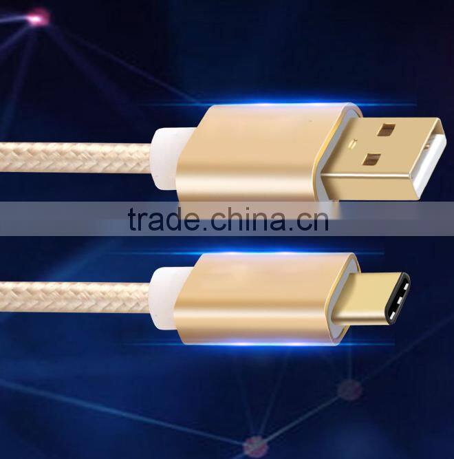 Multiple color Nylon Braid USB 3.1Type C cable to USB AM3.0 cable for Macbook, Chromebook Pixel Nokia N1, LG G5
