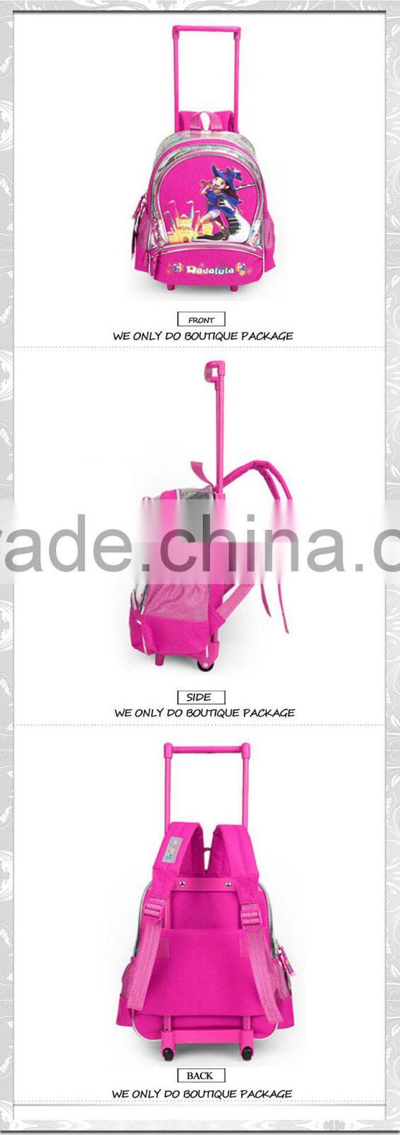 Promotional Logo Printed Cheap school wheels bags