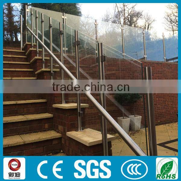 Stainless Post and Glass Outdoor Stair Railings