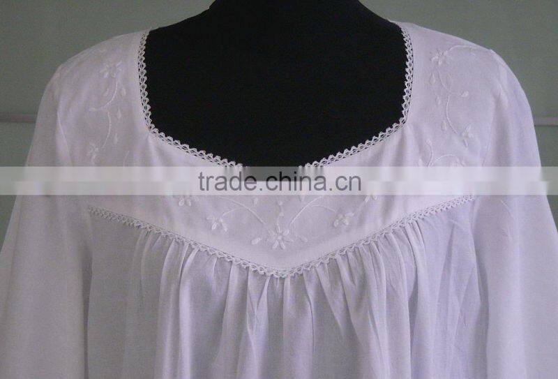 white cotton Ladies' Nightgown