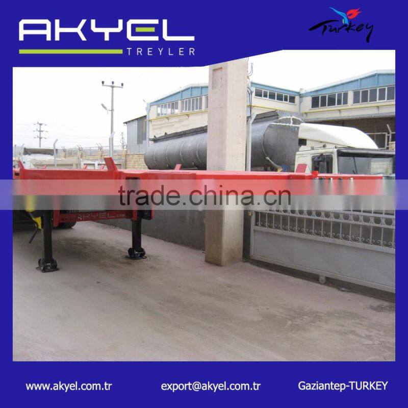 Turkish manufacturer direct supplier hot-selling flatbed load 40ft container semi trailer
