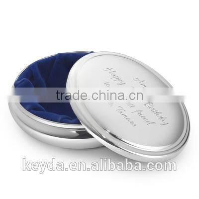 metal Jewelry Boxes Material jewelry round Keepsake Box