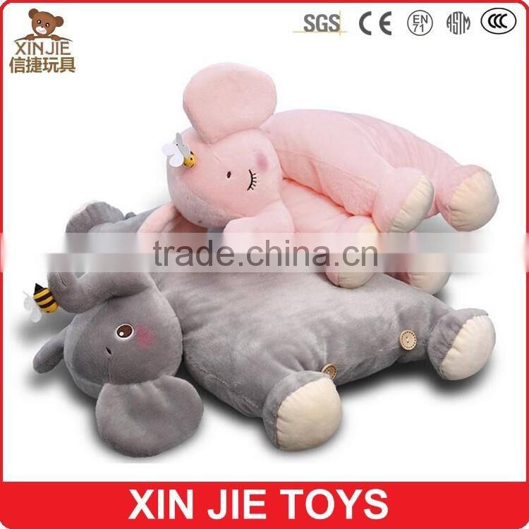 OEM plush elephant shape body pillow adult travel folding pillow