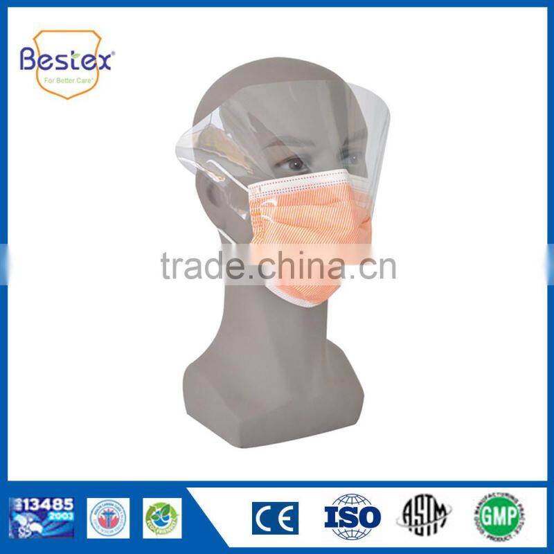 ear loop Surgical face mask with eye Shield