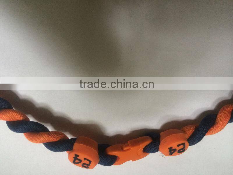 High quality oem weave lonic braided useful baseball tornado necklaces