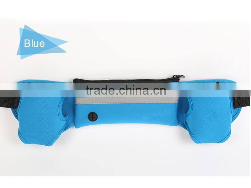 Waterproof neoprene running waist bag, outdoor fitness elastic sports running belt, elastic spandex money belt