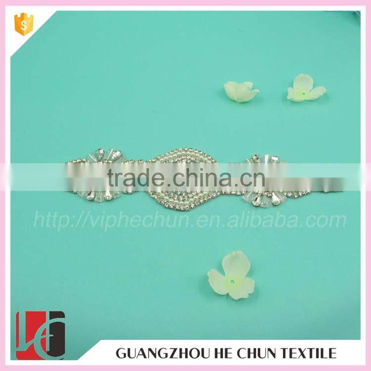 HC-3444 Hechun Hot Fix Crystal Applique Patch for Banquet Dresses