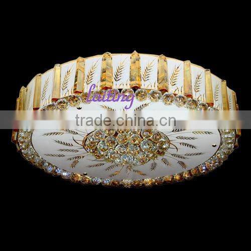 Pink modern crystal pendant light for high ceilings