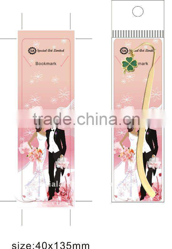 heart shaped angel wing charms metal bookmark for Wedding souvenirs, gifts and premium