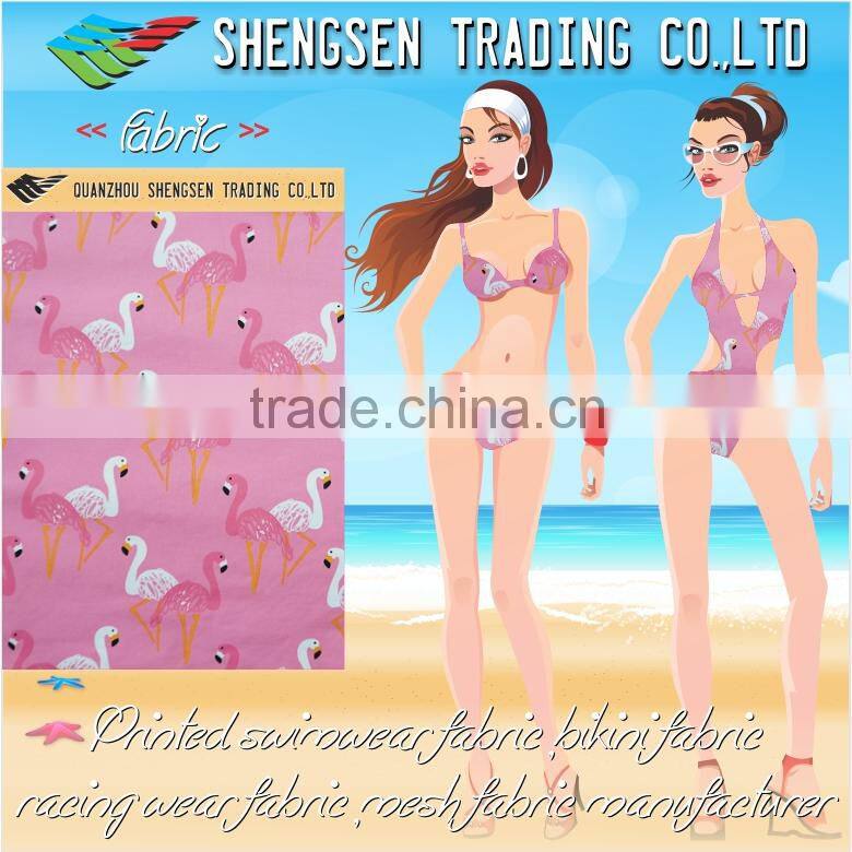 red-crowned crane printing swimwear designer spadnex fabric