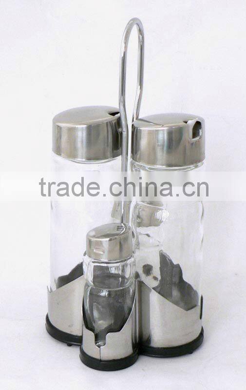 4pcs/set cruet bottle glass spice storage jars